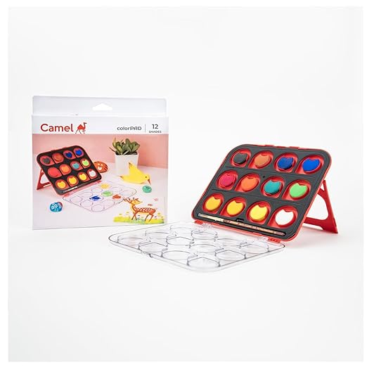 Camel ColorPad Water Colour Cake With Paint Brush-12 Shades
