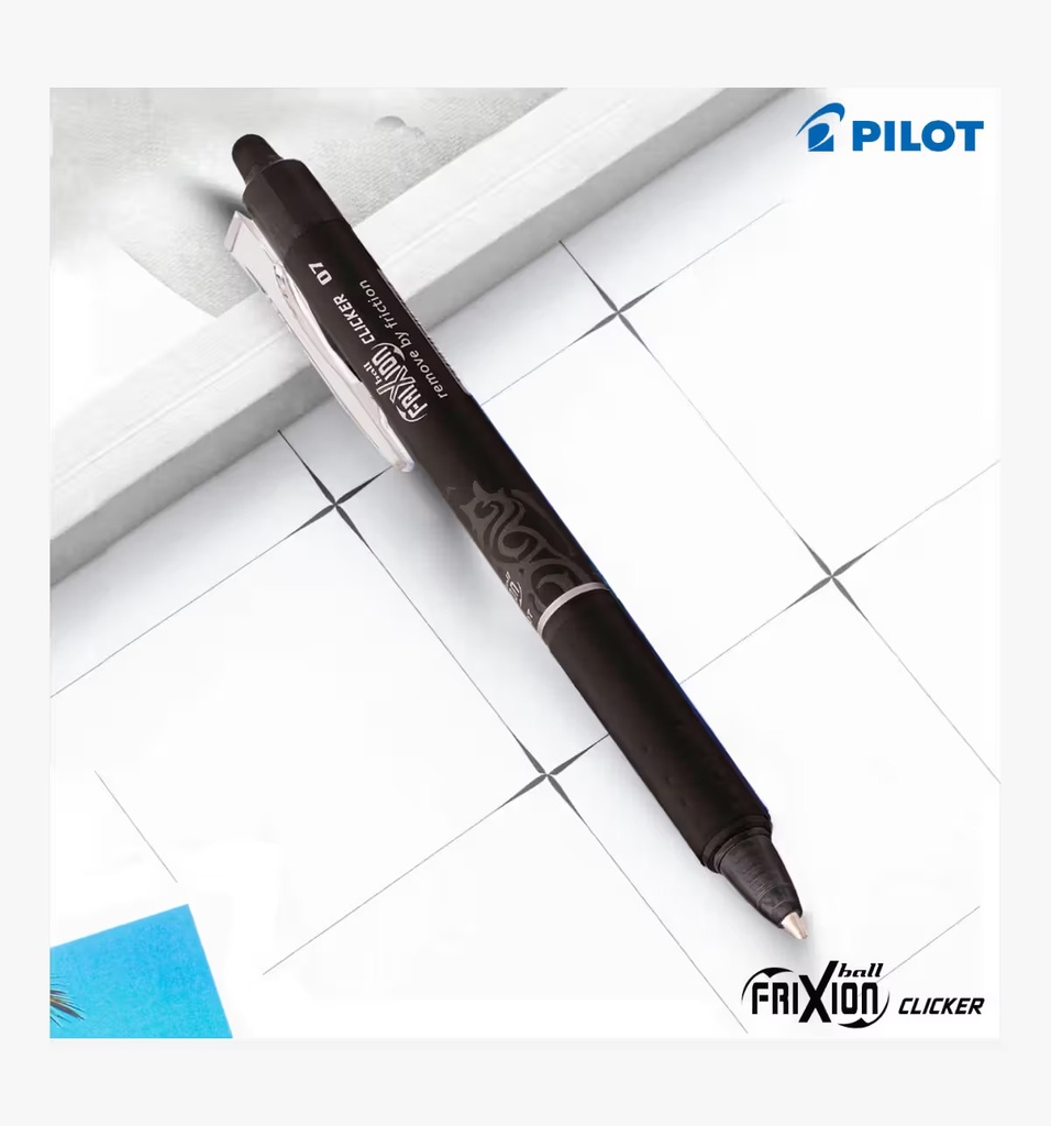 Pilot Frixion Clicker Refillable Roller Ball Pen 0.7mm Black (Erasable Pen)