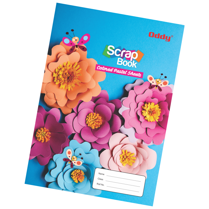 Oddy Scrap Book With Color Pastel Sheet A4 Size, 32 Page in 8 Colour (180 Gsm)