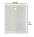 Plastic Transparent Document Button File Folder, Plastic Bag 14x10 (Pack Of 12)