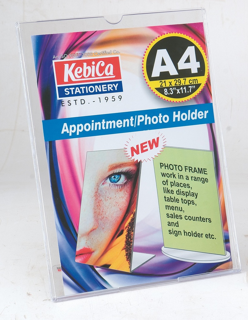 Kebica Appointment Stand, Oval Base Sign Holder Double Sided, A4 Size, L Shape Stand