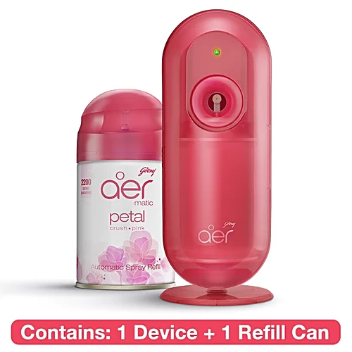 Godrej Aer Matic Combo Kit (Machine+1 Refill) Petal Crush Pink