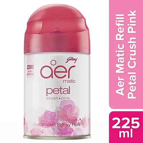 Godrej Aer Matic Spray Refill, Flavour Petal Crush Pink (225ml/134g)