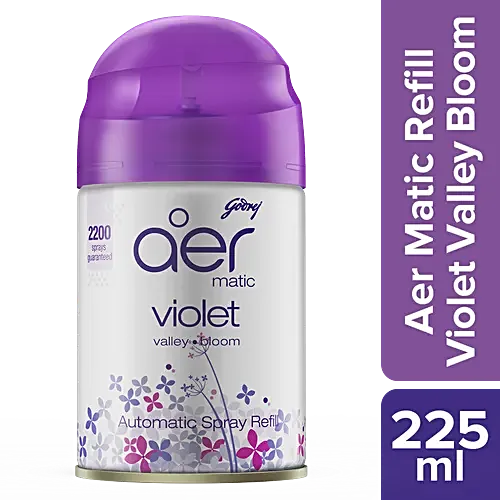 Godrej Aer Matic Spray Refill, Flavour Violet Valley Bloom (210ml/134g)