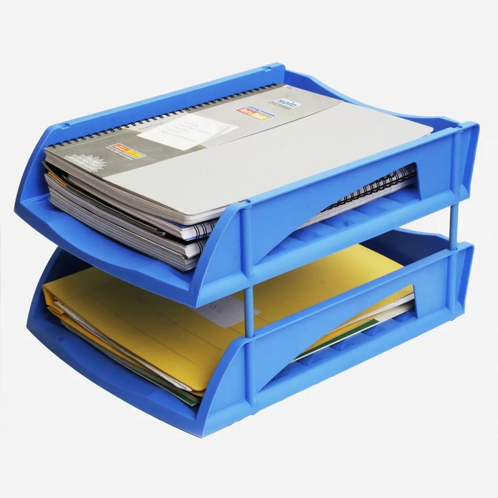 Kebica Paper Tray Set Of 2 Pc (No.2030) (Blue & Gray Colour)