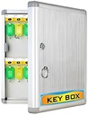 Kebica Key Box Aluminium Cabinet, 24 Slots Key Stand, Size 12.5x8.25x2.5 Inch (No.1024)