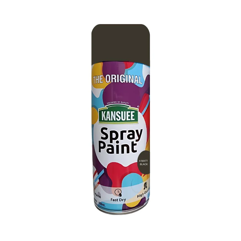 Kansuee Spray Paint 400ml (4 Matt Black Colour) 
