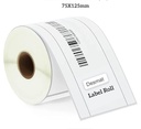 Direct Thermal Barcode Label Roll 3x5 Inch (75mmx125mm / 1up) 500 Label 