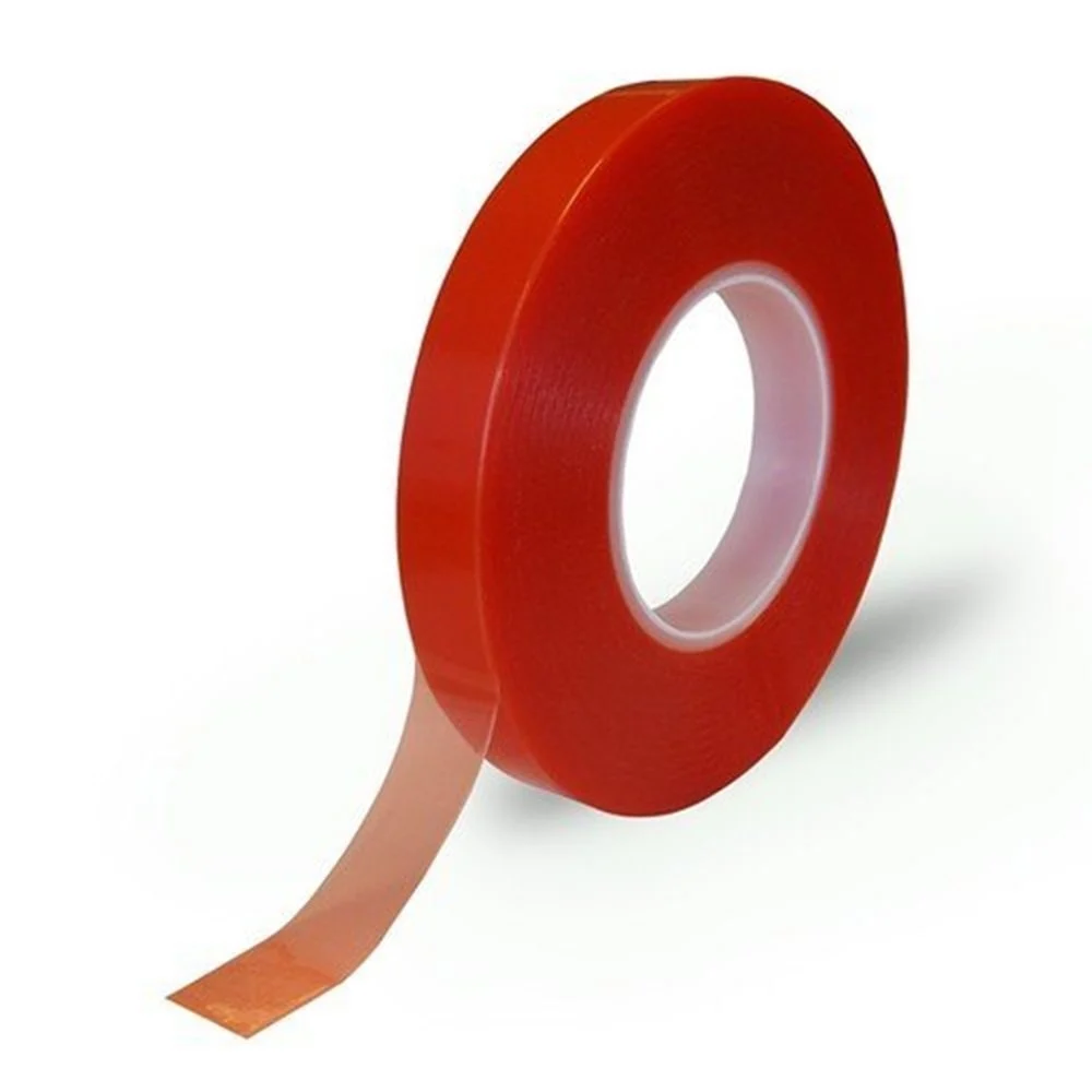 Kansuee Double Side Red Polyester Tape, Size 1 Inch 24mm x 35 Meter (Pack of 1)