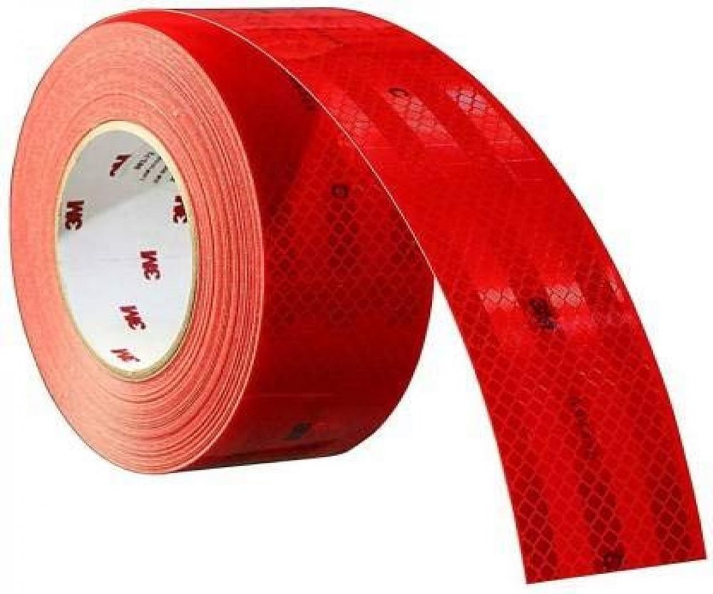 Kansuee Retro Reflective Radium Tape 2 Inch 48mmx22mtr Red Colour(Pack of 1)
