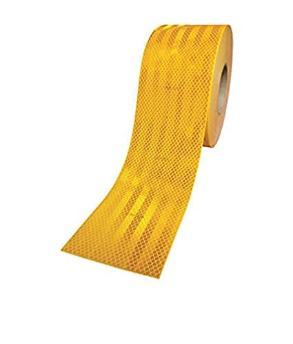 Kansuee Retro Reflective Radium Tape 2 Inch 48mm x 22 Meter Yellow Colour