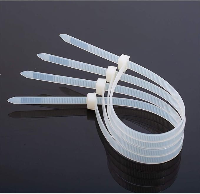 Kansuee Self Locking Cable Ties 3.6x250mm (Pack Of 100) White Colour