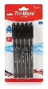 Cello Tri-mate Plus Ball Pen Black 1mm (Pack Of 5)