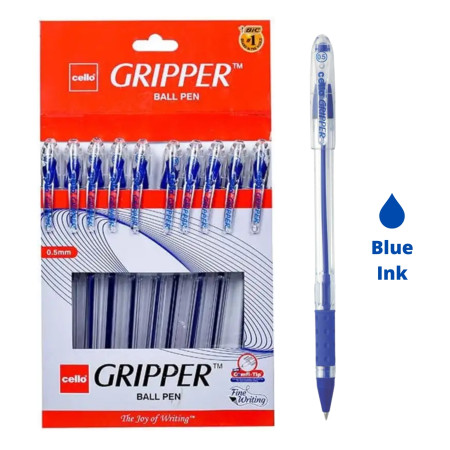 Cello Gripper Ball Pen Blue 0.5mm (Pack Of 10)