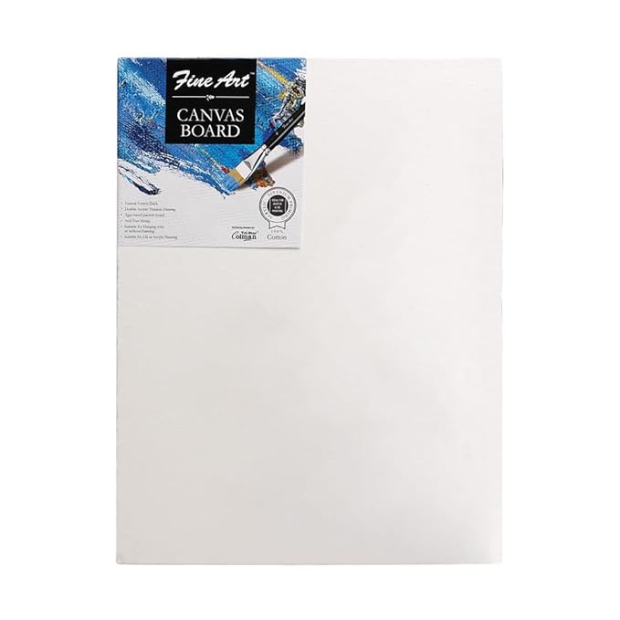 Pidilite Fevicryl Fine Art Canvas Board 8"x10" for Painting (White Colour)