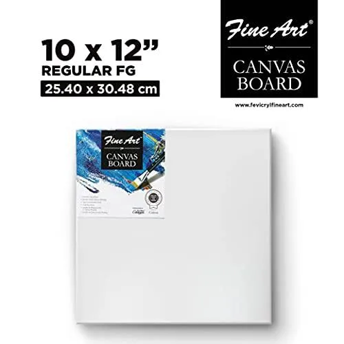 Pidilite Fevicryl Fine Art Canvas Board 10"x12" for Painting (White Colour)