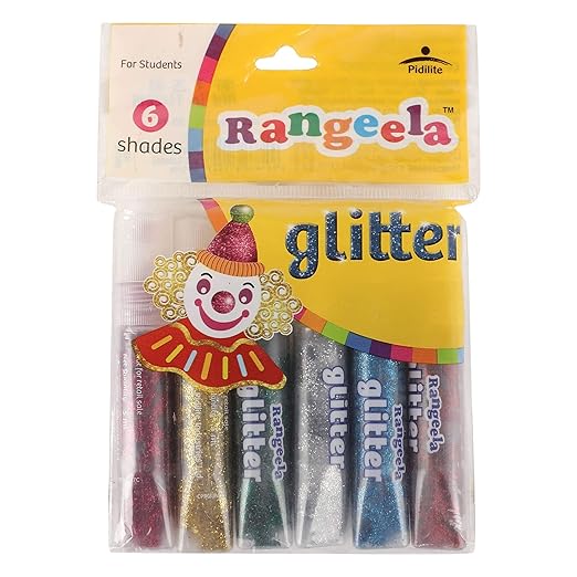 Pidilite Rangeela Paper Glitter Tube 6 Shades