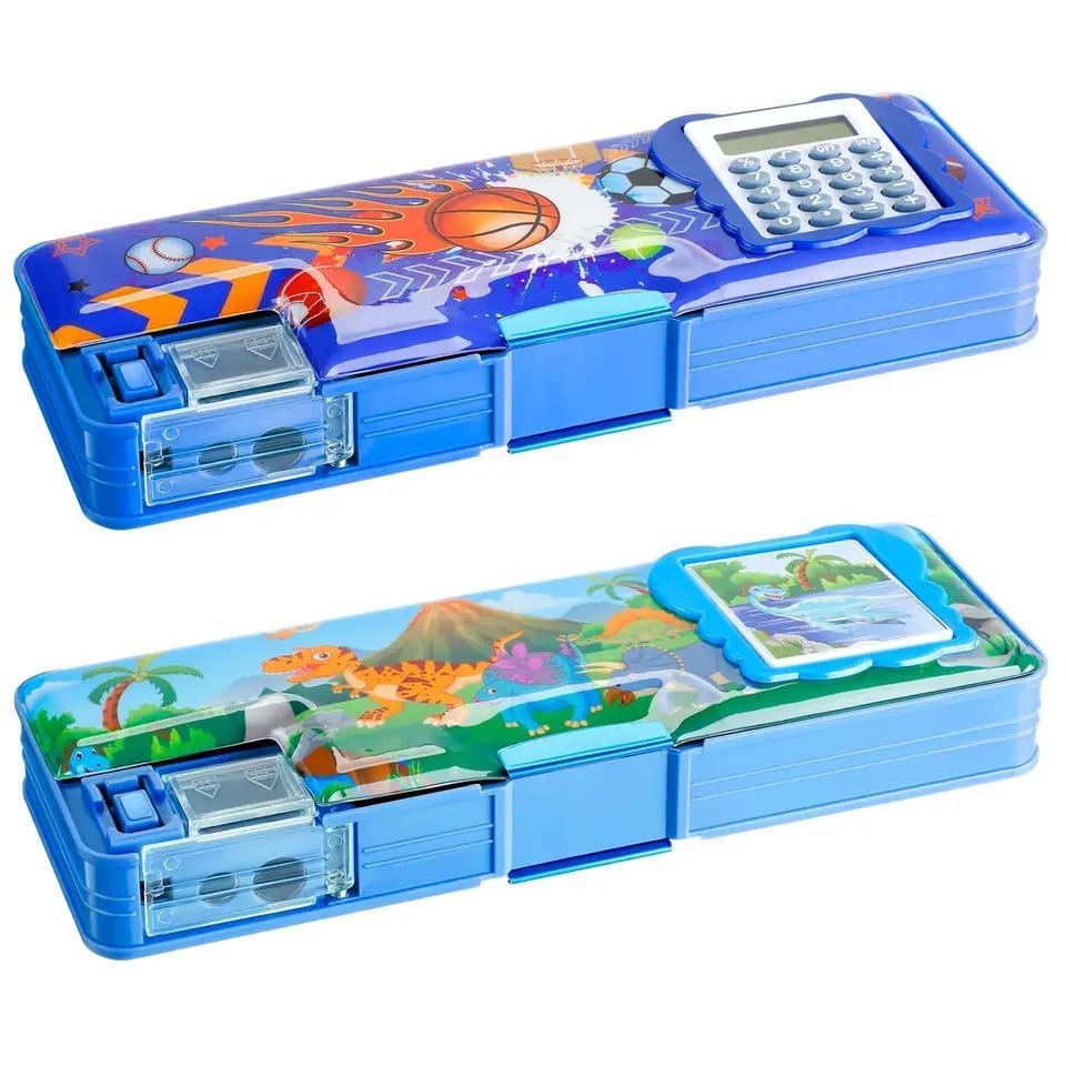 China Magnetic Stylish Pencil Box with Calculator Compass