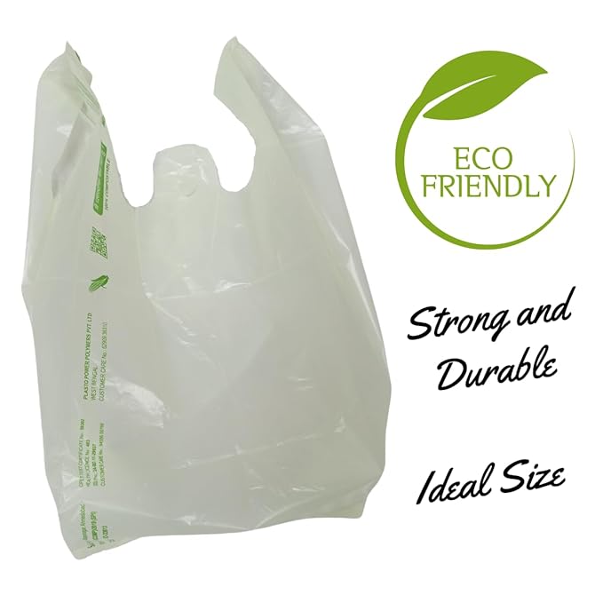White Eco Friendly Carry Bag 9x13 (Pack Of 1 Kg)