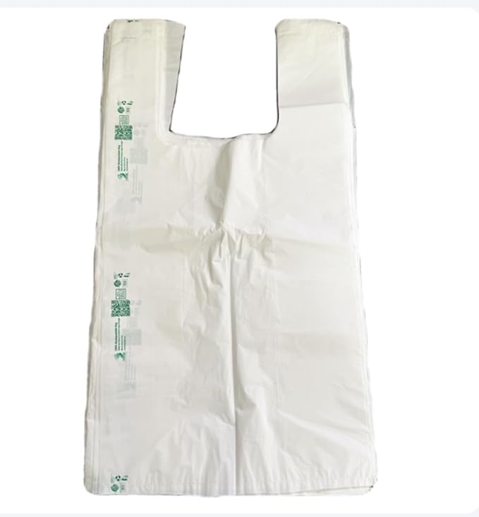 Eco Friendly White Handle Bag, 16x20 Inch (1kg) Polythene Free
