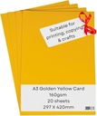 Pastel Paper Golden Yellow Colour A3 Size 160 Gsm (Pack Of 20)