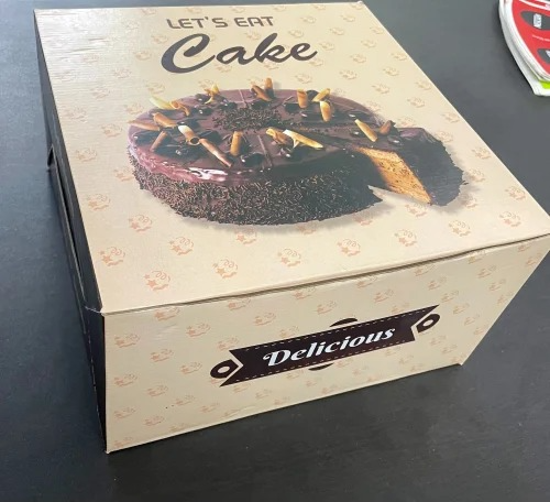 Cake Box Multi Printed Size 8x8x5 Inch, For 500gm Cake (Pack Of 50)