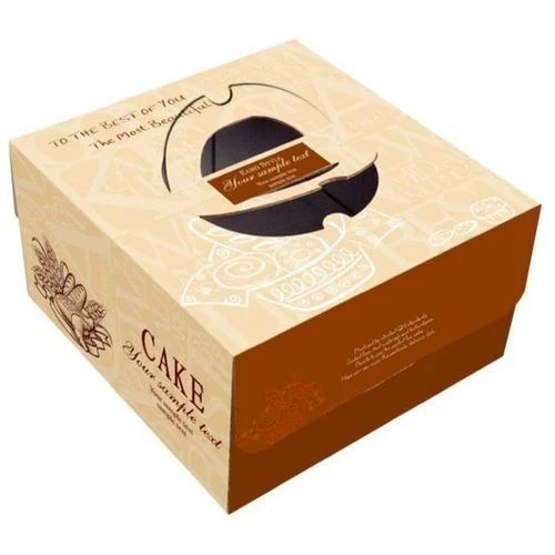 Cake Box Multi Printed Size 10x10x5 Inch, For 1kg Cake (Pack Of 50)