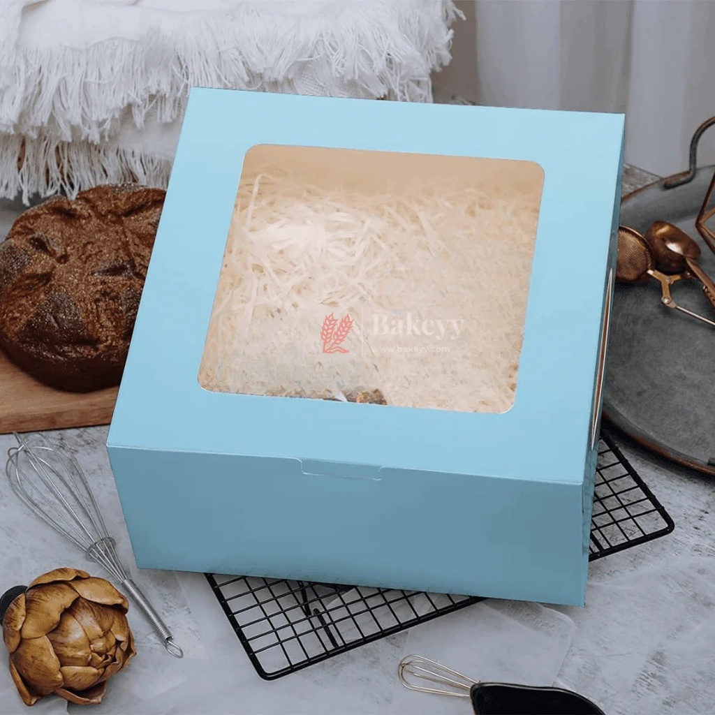 Premium Cake Box Window, Size 10x10x5 Inch For 1kg Cake, (Pack Of 25)