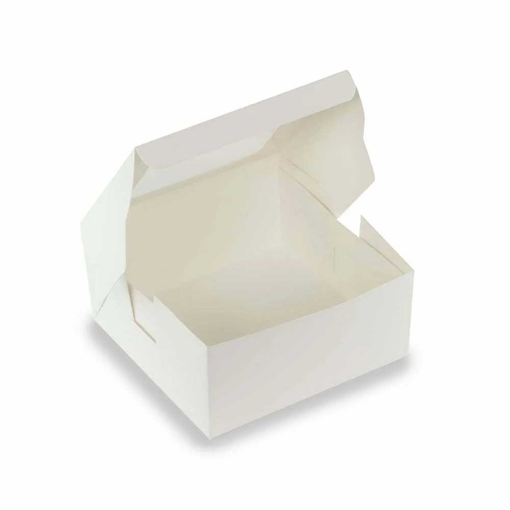 Cake Box / 4 Pastry Box Size 6x6x3.5 Inch Duplex White (Pack Of 100)