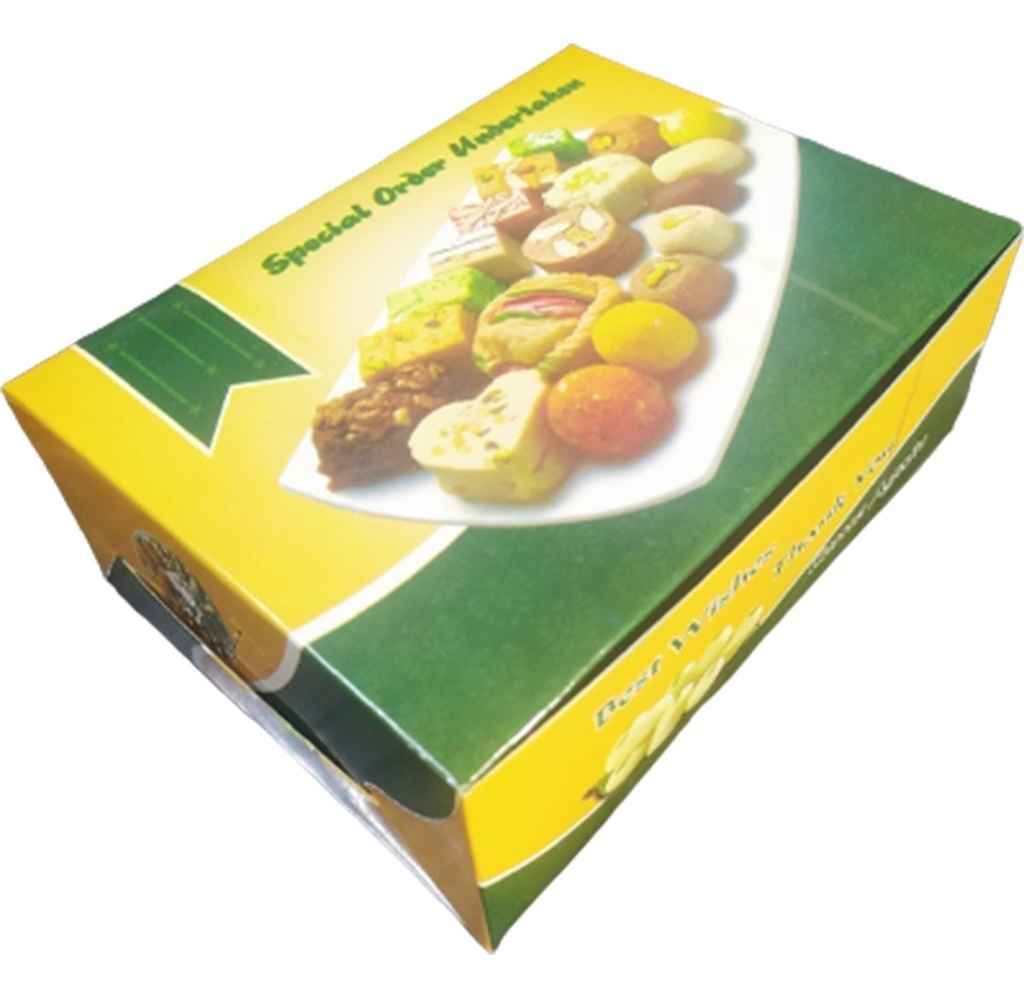 Sweet Box 7x5x2.5 Inch, For 750gm to 1kg Mithai, Multi Laminat (Pack Of 100)