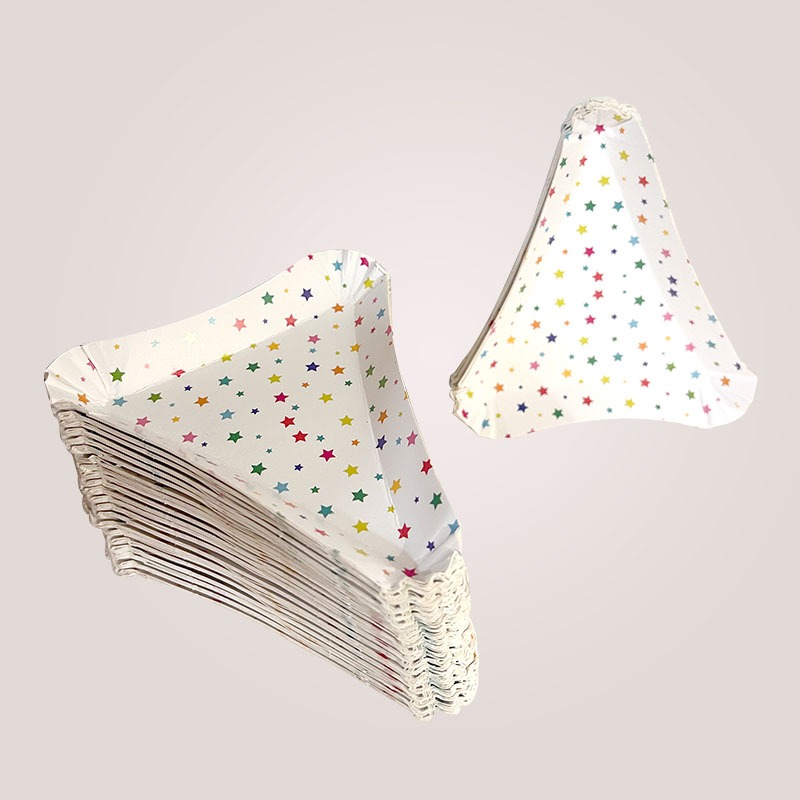 Paper Plates Triangle Multi Print (Pack Of 100)