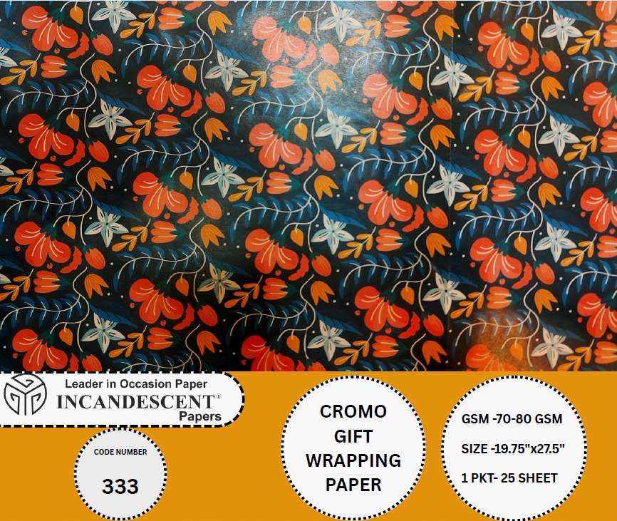 Chromo Gift Wrapping Paper (333 No.) Size 19.75x27.5 Inch (Pack Of 25)