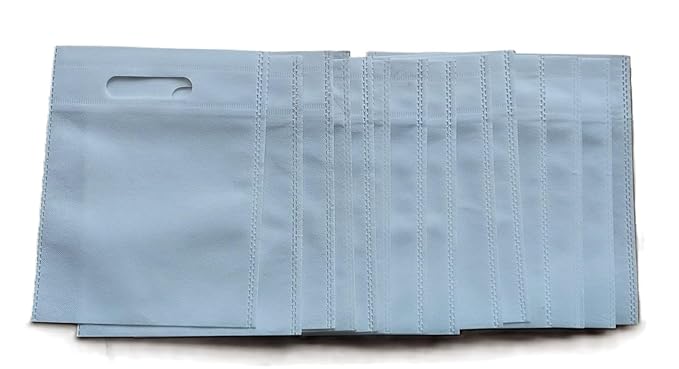 Non Woven D Cut Carry Bag Plain White 12x16 Inch (Pack Of 100)