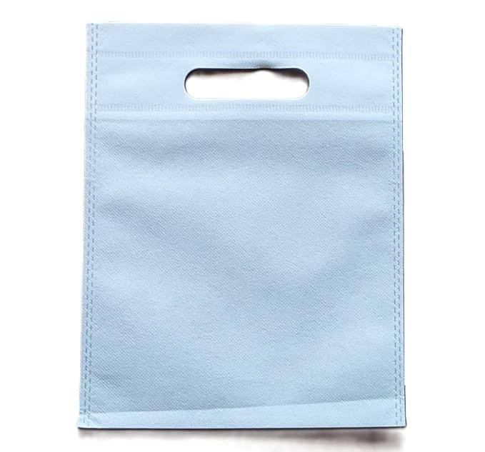 Non Woven D Cut Carry Bag Plain White 14x19 Inch (Pack Of 100)