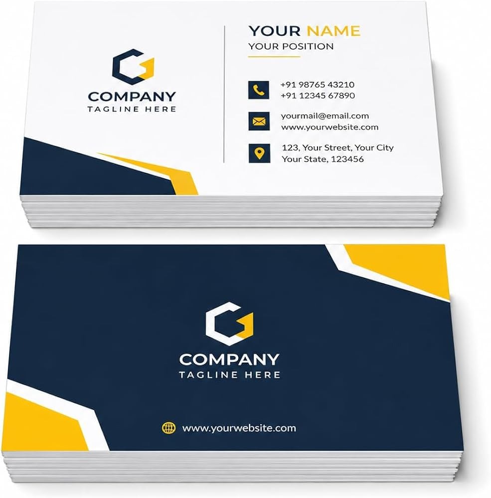 Art Card 250 Gsm Front & Back Print With Lamination Multi Colour Visiting Card 1000 Pcs