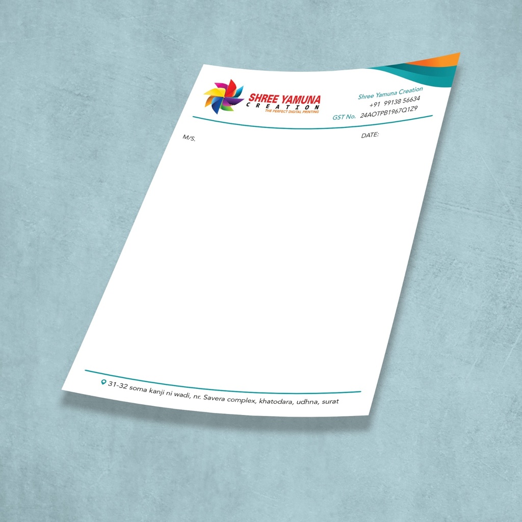 Alabaster Paper One 100 Gsm Single Side A4 Letterhead Multi Colour Print (500 Pcs)