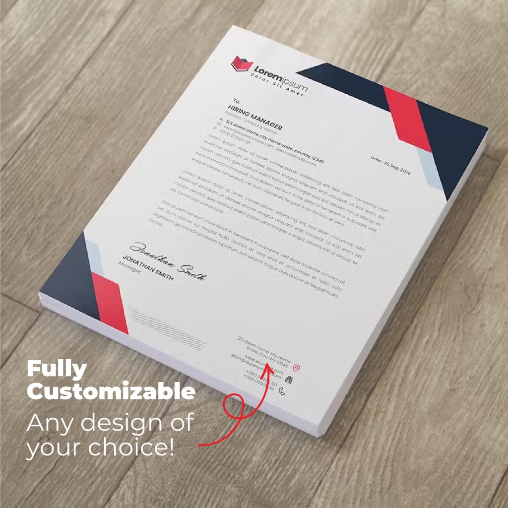 A4 Letterhead Alabaster Paper One 100 Gsm Single Side Multi Colour Print (2000 Pcs)