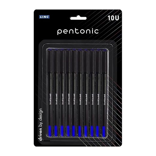 Pentonic Ball Pen Blue Colour 0.7mm Refillable Pen (Pack Of 10)