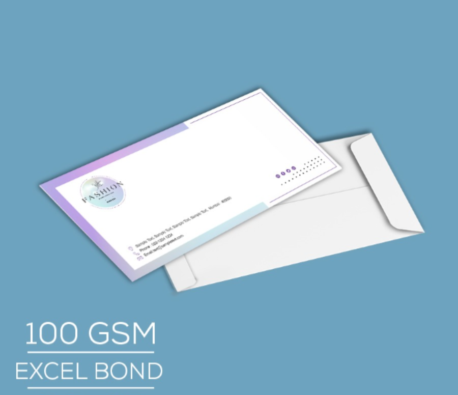 Excel Bond 100 Gsm 9.5 x 4.25 Cover Multi Colour Print (1000 Pcs)