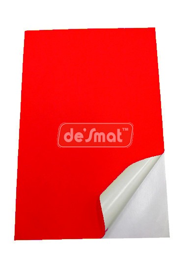 Desmat Fluorescent Sticker A4 Red Colour (Pack Of 75)