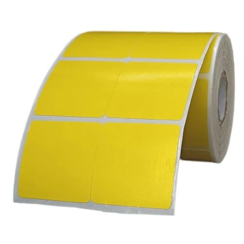 Ribbon Barcode Label Roll Lemon Yellow 1.5x1.5 Inch (38mmx38mm / 2up) 2440 Label