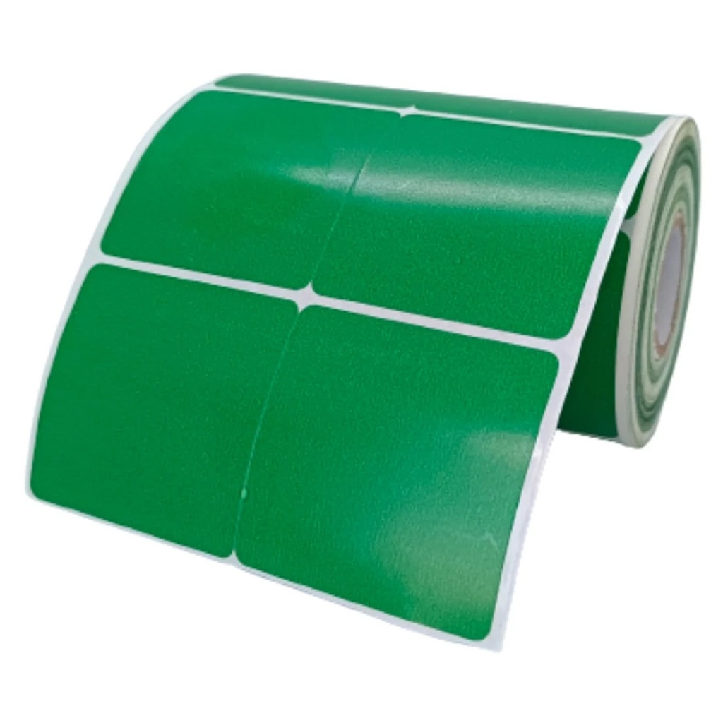 Ribbon Barcode Label Roll Green 1.5x1.5 Inch (38mmx38mm / 2up) 2440 Label
