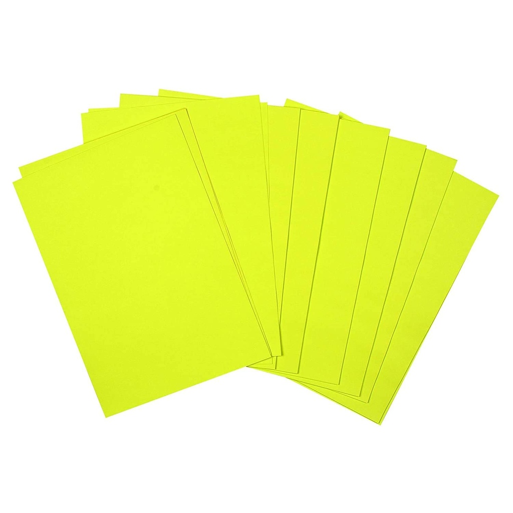 Premium Fluorescent Paper Yellow Colour Double Sided 25x36 / 80 Gsm