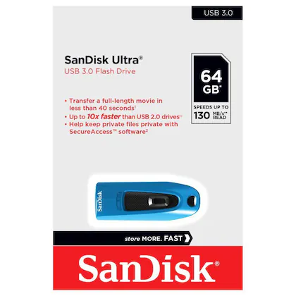 SanDisk Ultra Pendrive 64 GB (USB 3.0 Flash Drive)