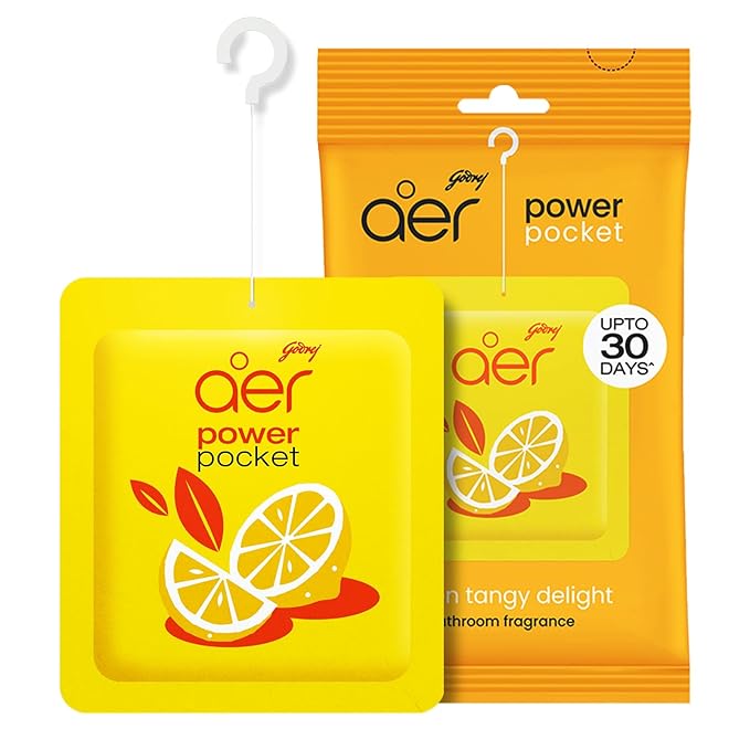 Godrej Aer Power Pocket Lemon Tangy Delight 10g (Air Freshener Pouch) 