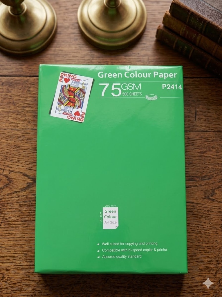 Redking Premium A4 Colour Copier Paper 75 GSM, 500 Sheets Vibrant Green Color