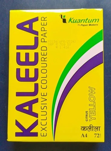 Kaleela Yellow Colour Copier Paper A4 72 Gsm
