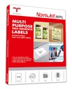 NovaJet (Technova) MPL 110, A4 Size 10x35 mm, Multipurpose Label Sticker, White Colour, Pack of 100 Sheets 