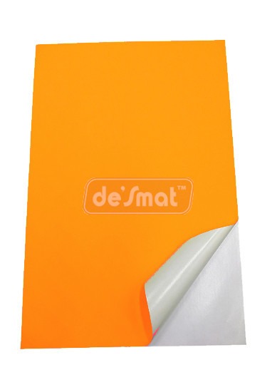 Desmat Fluorescent Sticker A4 Orange Colour (Pack Of 75)