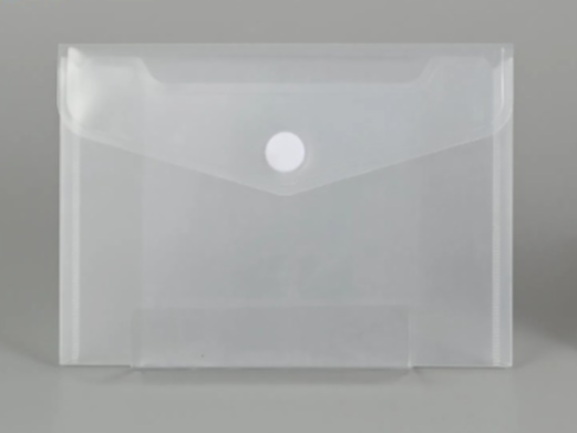 Plastic Transparent Document Button File Folder, Plastic Bag 14x10(Pack Of 5)
